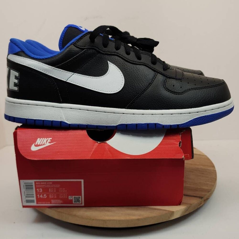 Nike 'Big Nike Low' Mens Size 13 Black White Blue